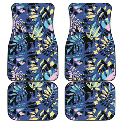 Blue Yellow Leaves Car Floor Mats