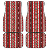 Red Ethnic Stripes Car Floor Mats