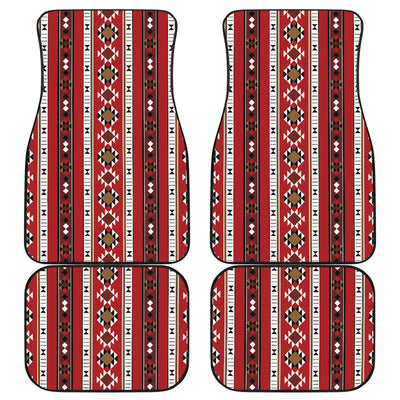 Red Ethnic Stripes Car Floor Mats