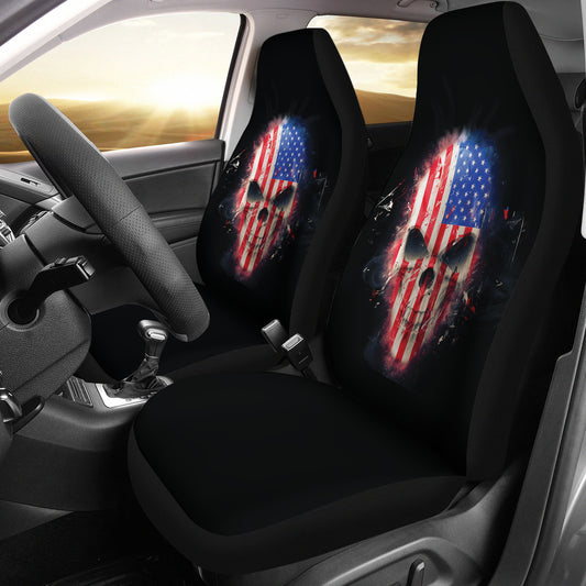 American Flag Skull Car Seat Covers
