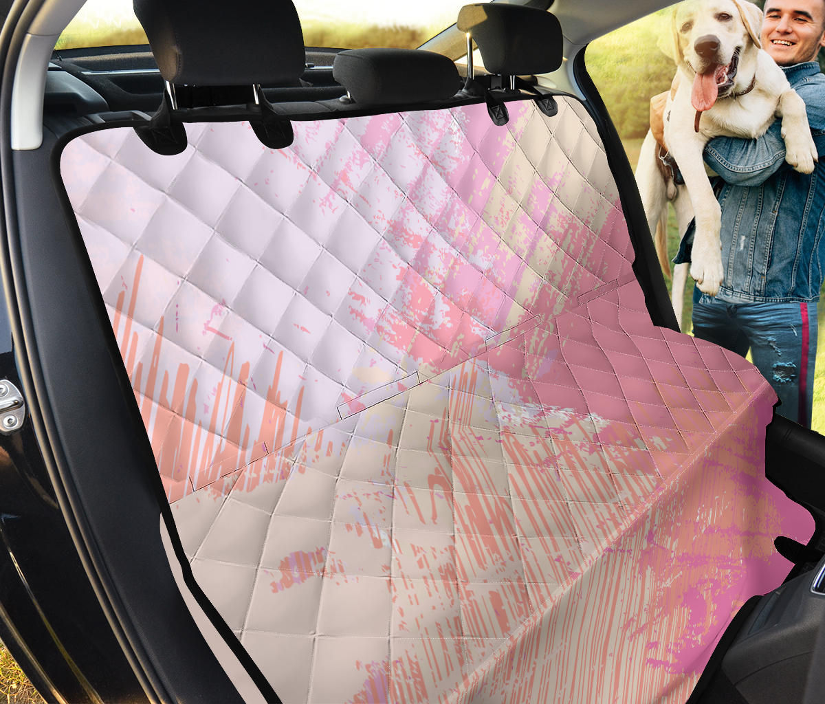Pink Pastel Abstract Car Back Seat Pet Cover