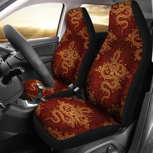 Red Dragon Pattern Car Seat Covers