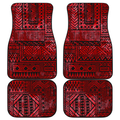 Red Tribal Abstracat Car Floor Mats