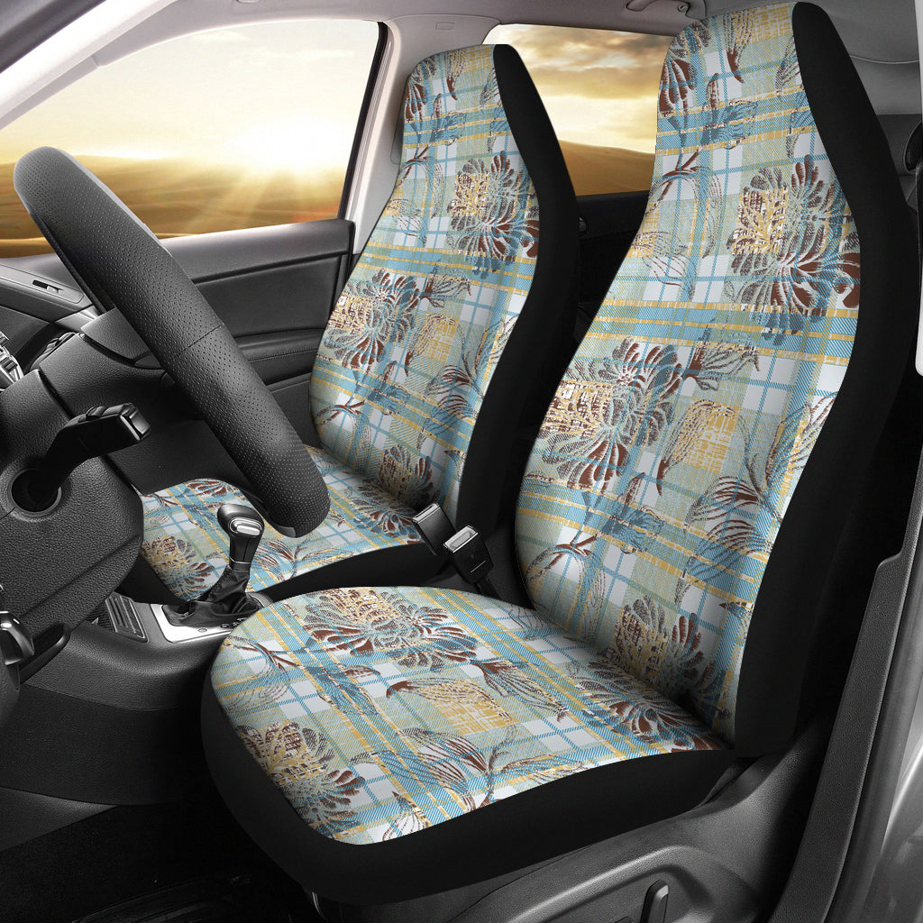 Floral Plaid Car Seat Covers