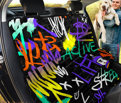 Colorful Graffiti Car Back Seat Pet Cover