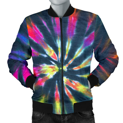 Mens Colorful Neon Tie Dye Bomber Jacket
