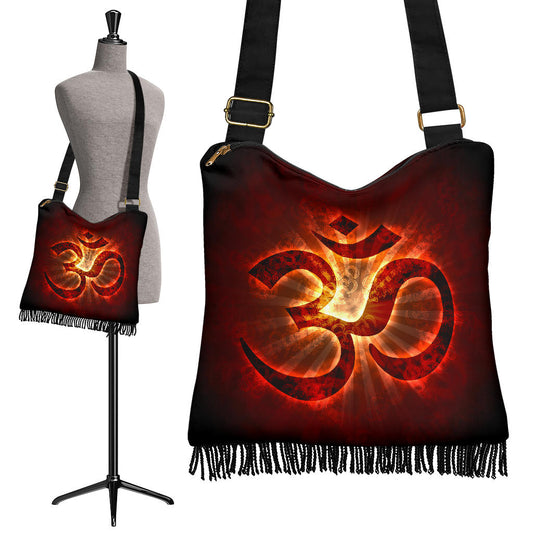 Red Aum Crossbody Bag