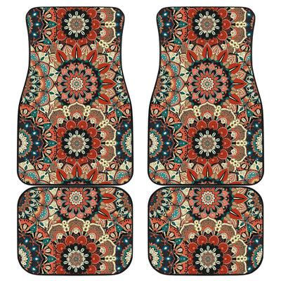 Brown Mandalas Car Floor Mats