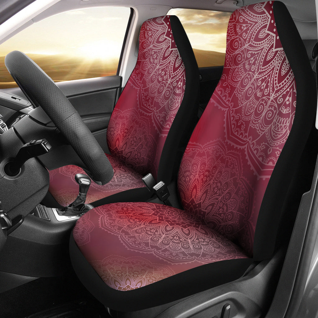 Red Mandalas Car Seat Covers