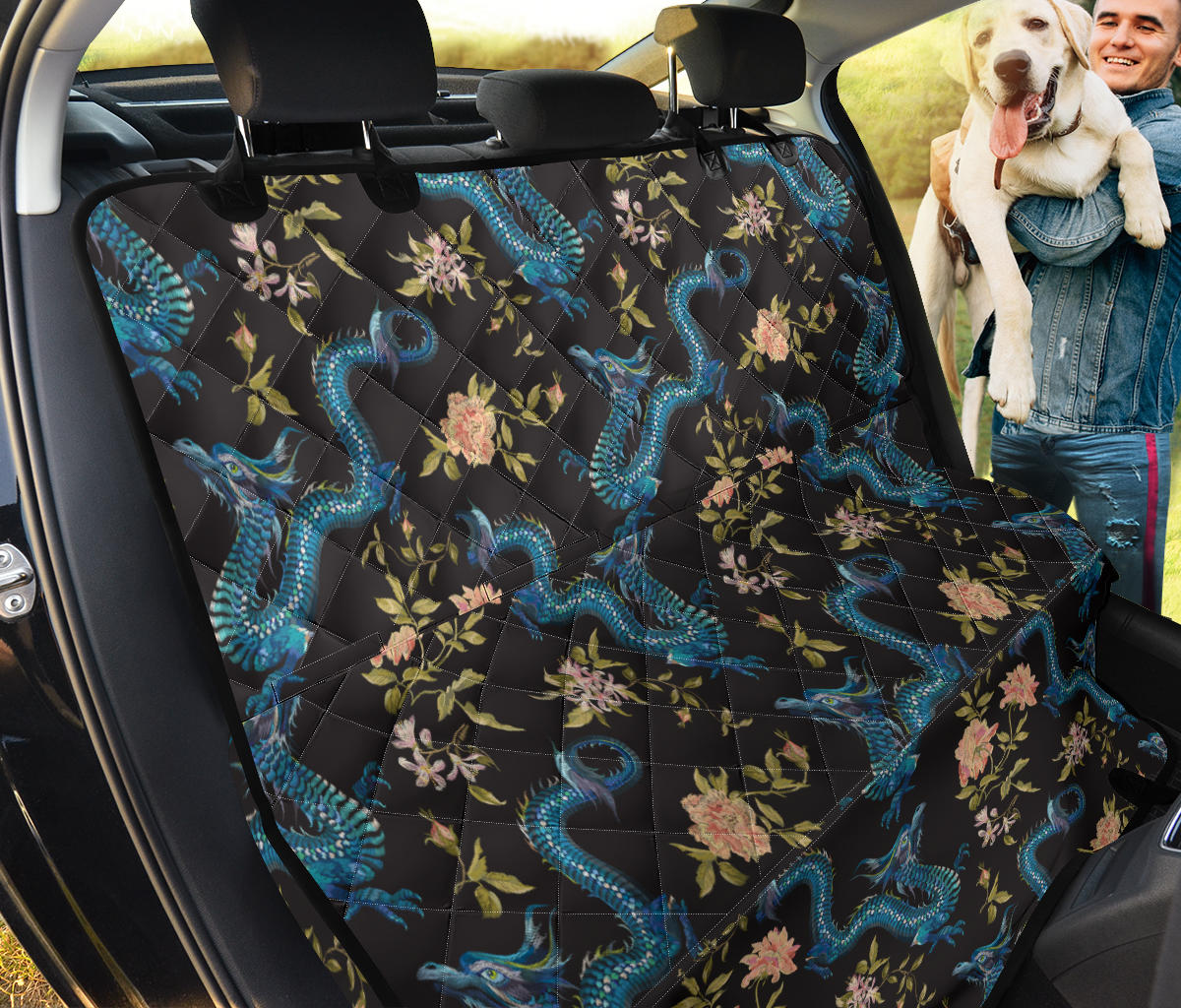 Dragon Flowers Car Back Seat Pet Cover