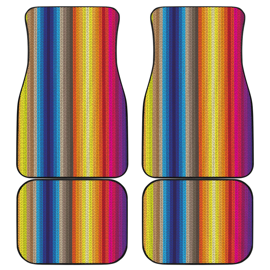 Rainbow Stripes Knit Print Car Floor Mats