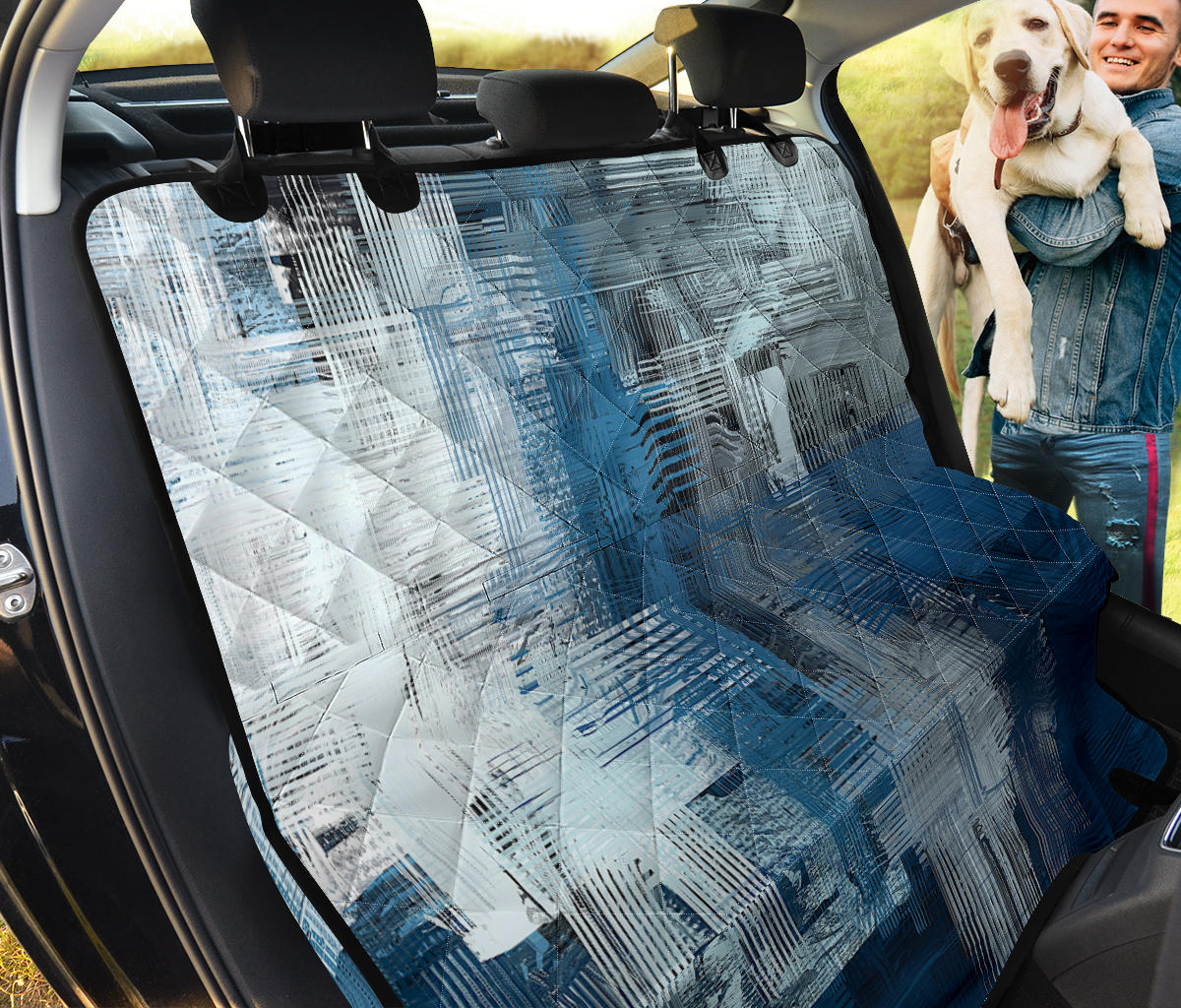 Blue Abstract (3) Car Back Seat Pet Cover