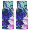 Blue Pink Floral Car Floor Mats