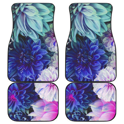 Blue Pink Floral Car Floor Mats