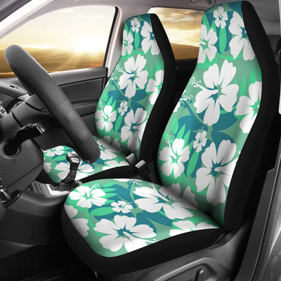 Light Green Teal Aloha Flowers Car Seat Covers