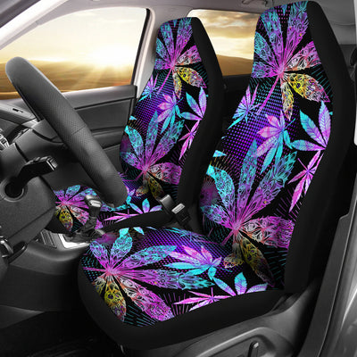 Colorful Weed Plant Car Seat Covers