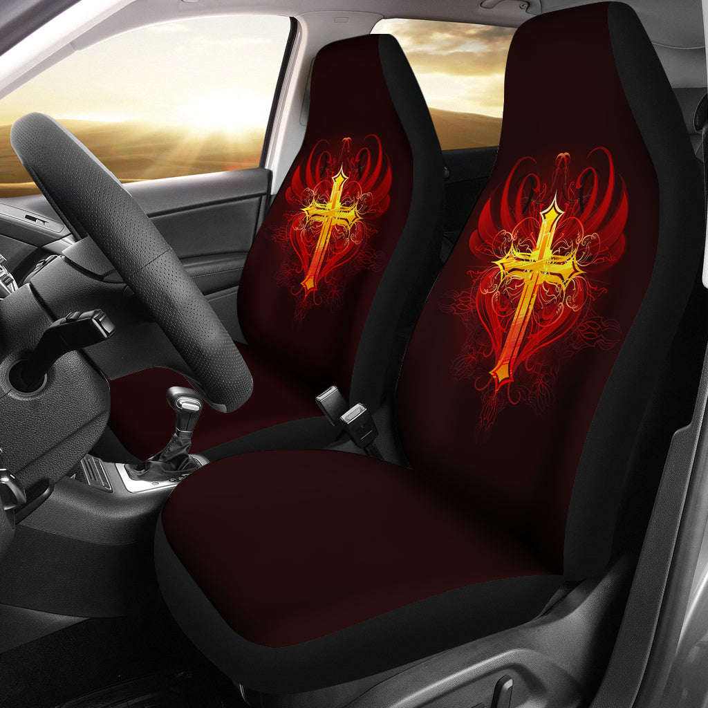 Winged Cross Car Seat Covers