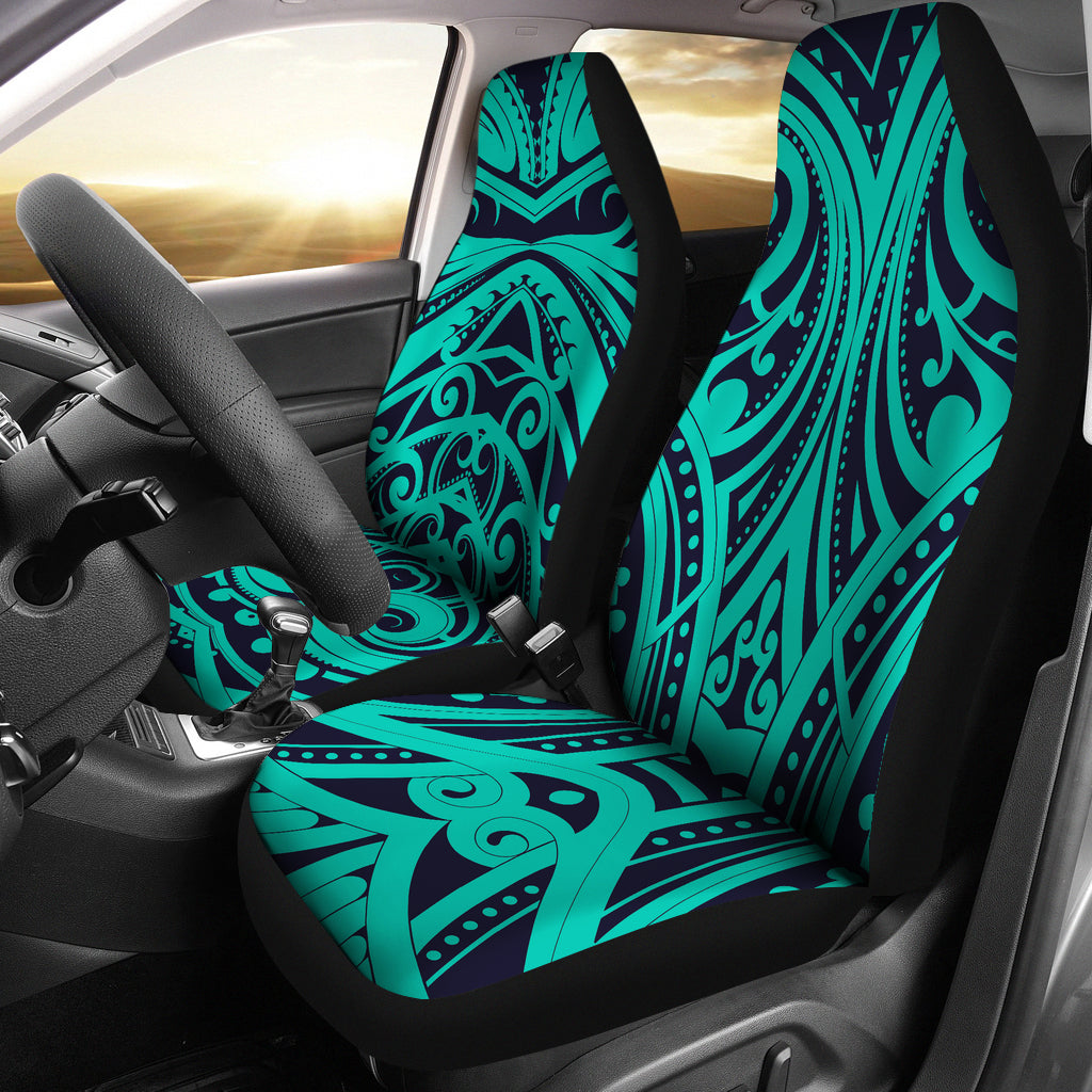 Light Green Tribal Polynesian Car seat Covers