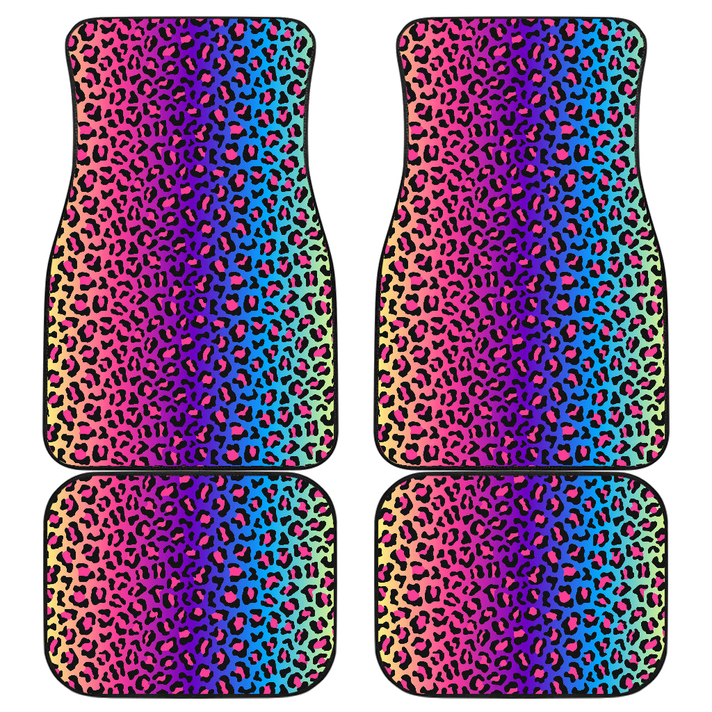 Colorful Leopart Print Car Floor Mats