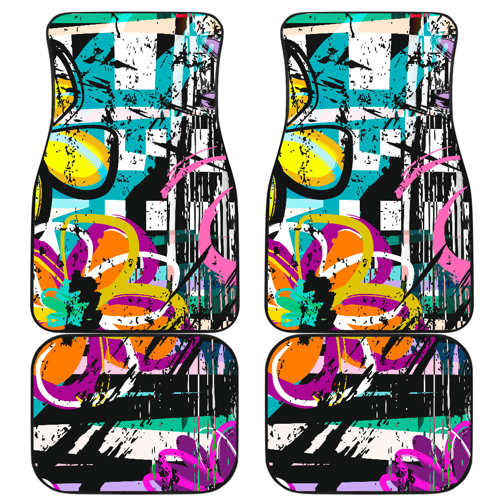 Colorful Floral Abstract Car Floor Mats