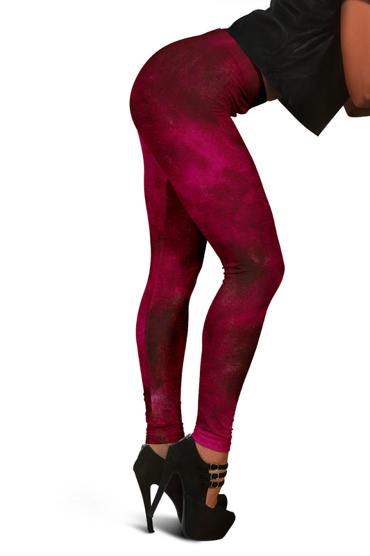 Red Tie Dye Grunge Leggings
