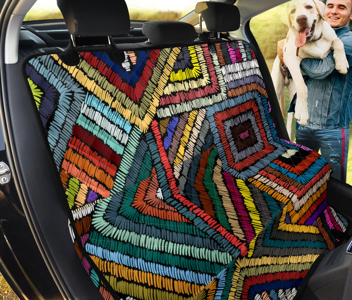 Colorful Ethnic Car Back Seat Pet Cover