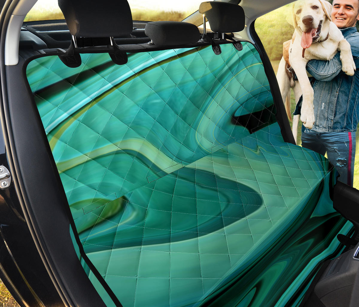 Green Marble Print Car Back Seat Pet Cover