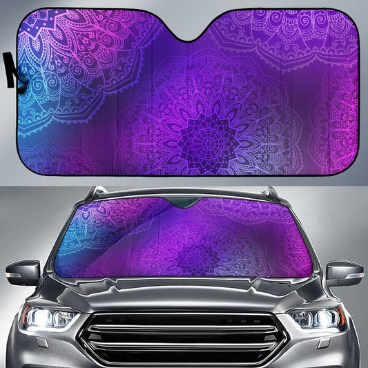 Purple Mandalas Car Sun Shades