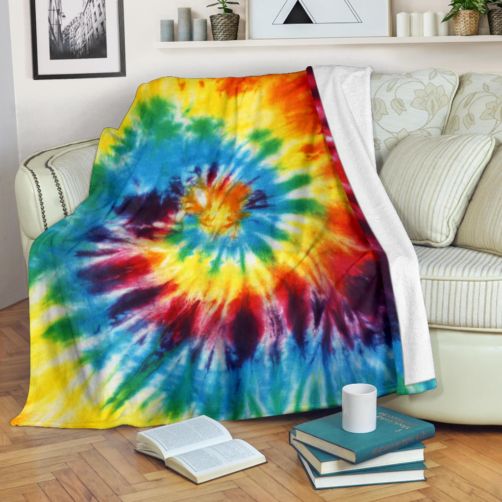 Colorful Tie Dye Abstract Art Blanket