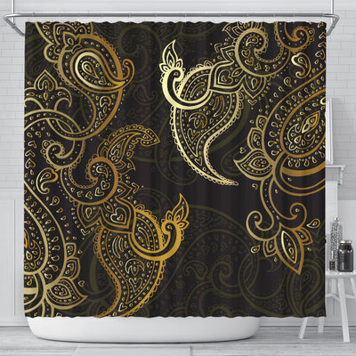 Rusty Gold Brown Shower Curtain