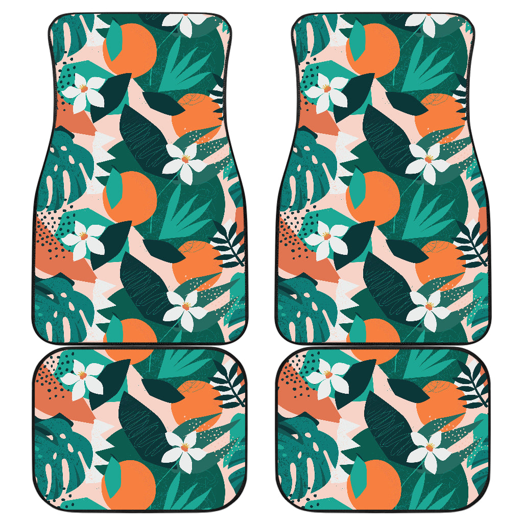 Floral Oranges Car Floor Mats