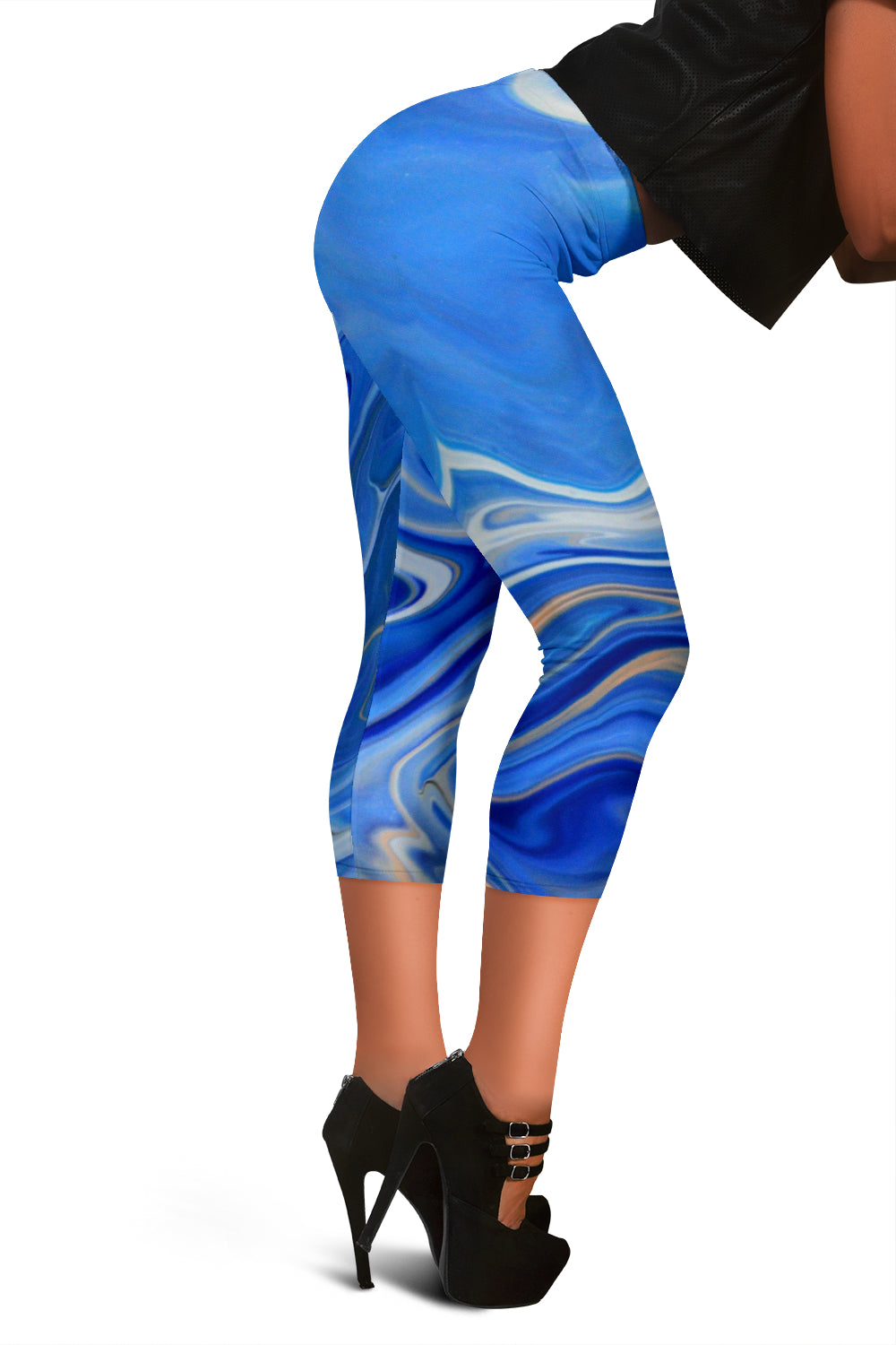 Blue Marble Capri Leggings