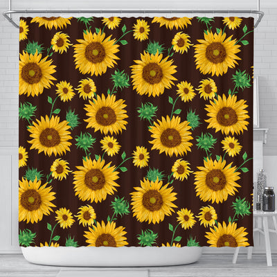 Sunflowers Black Shower Curtain