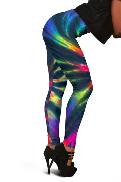 Colorful Neon Tie Dye Print Leggings