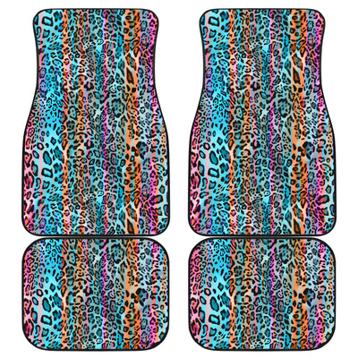 Colorful Leopard Print Car Floor Mats