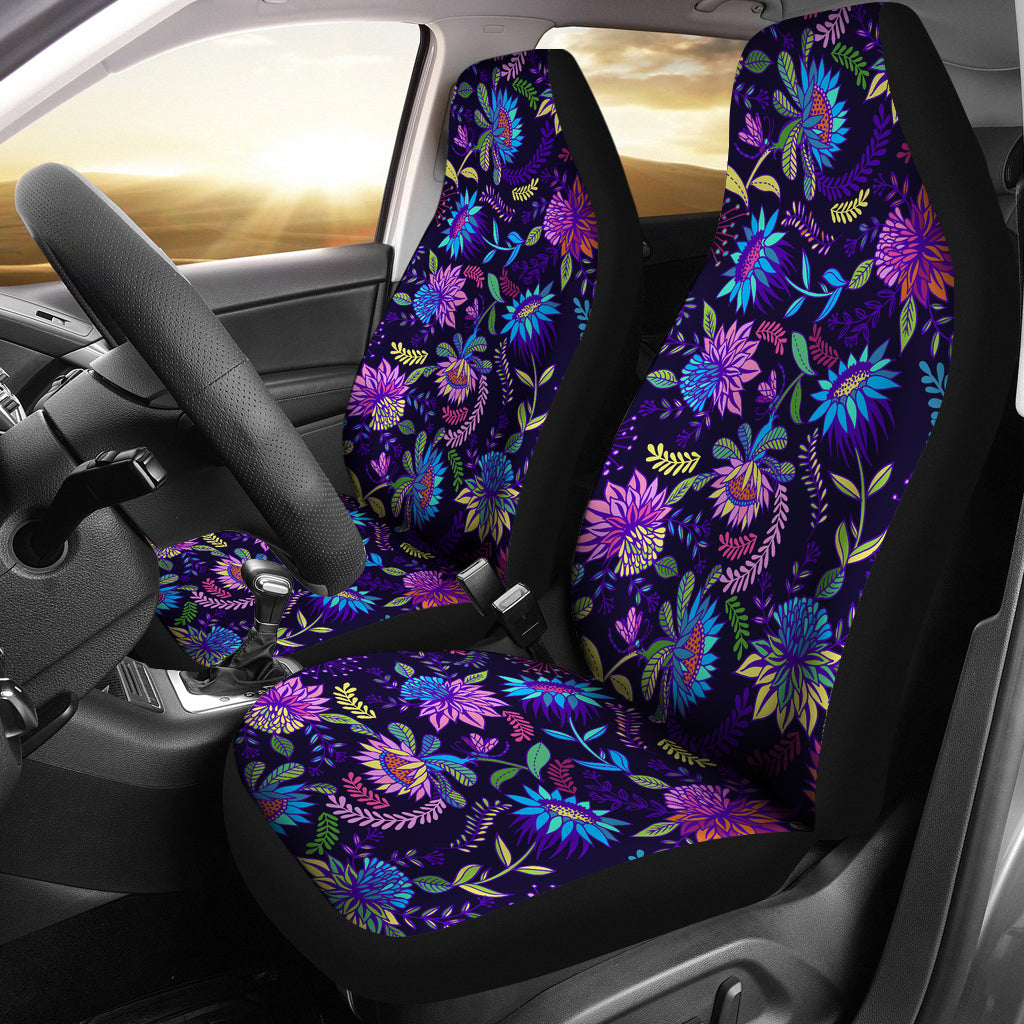 Purple Flowers Car Seat Covers