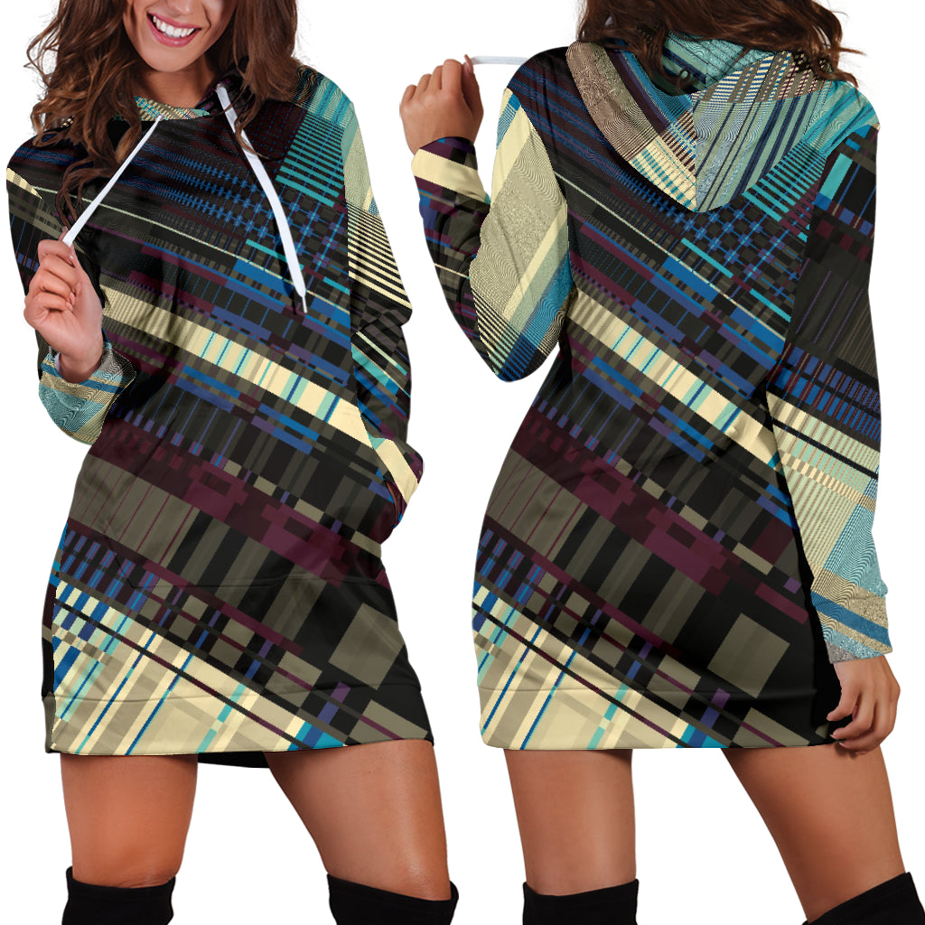 Diagonal Abstract Womens Hoodie Dress