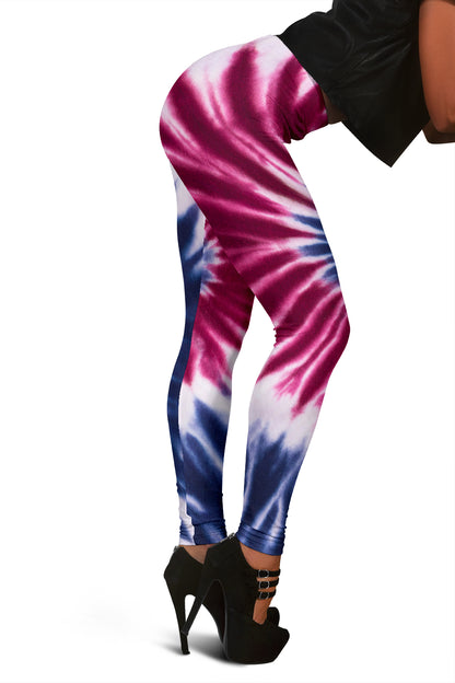 Red, White & Blue Tie Dye Leggings