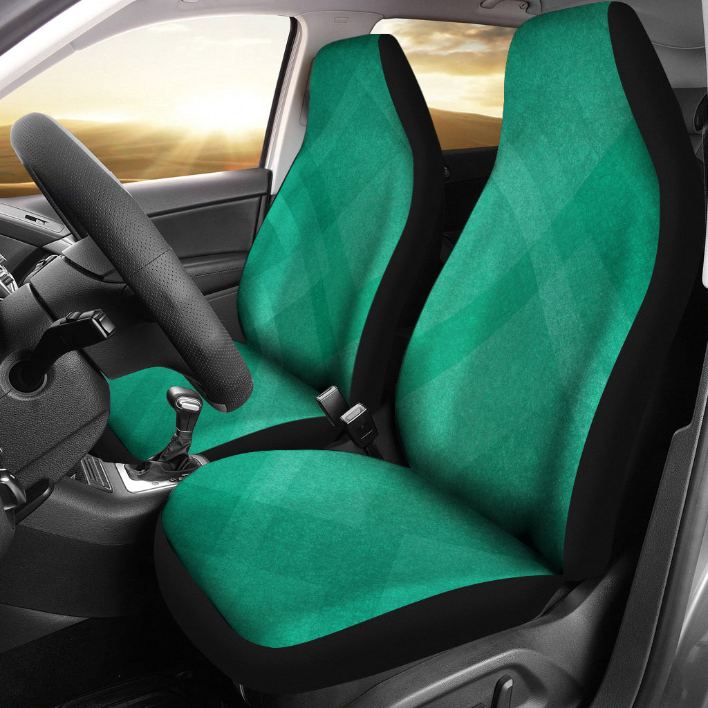 Green Diagonal Abstract Car Seat Covers