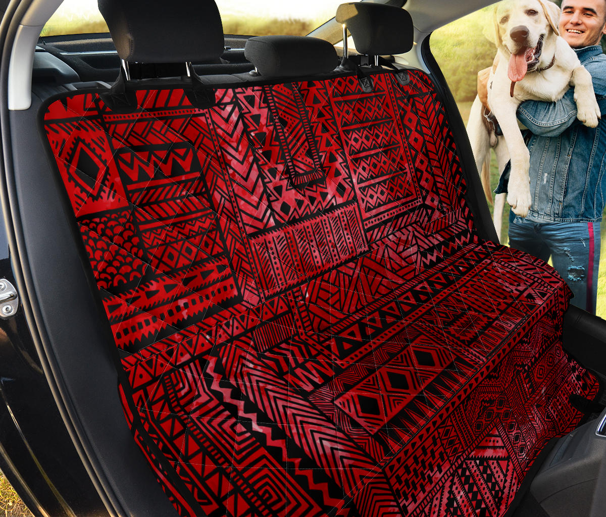 Red Tribal Abstracat Car Back Seat Pet Cover
