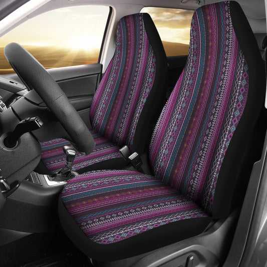 Purple Boho Stripes Decor V3 Car Seat Covers