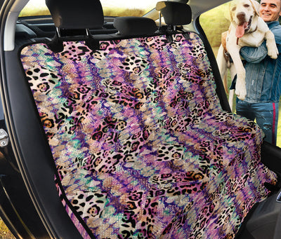 Pink Stripe Animal Print Car Back Seat Pet Cover