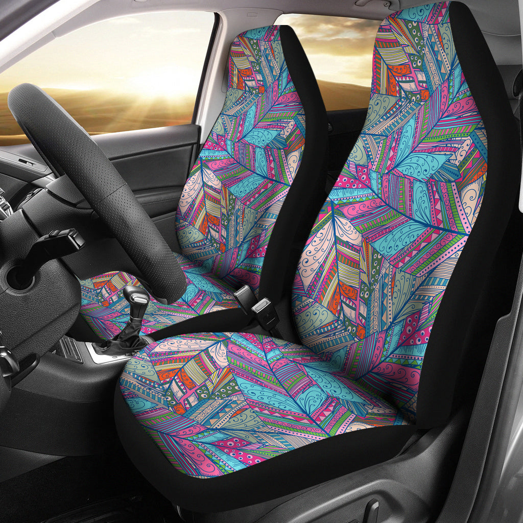 Colorful Feathers Car Seat Covers