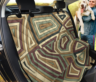 Beige Abstract Car Back Seat Pet Cover