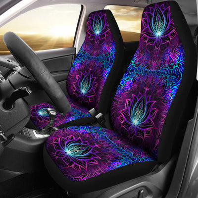 Blue Pink Lotus Car Seat Covers