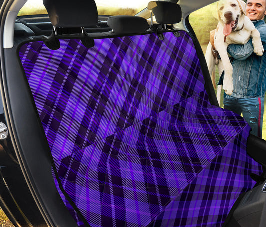 Purple Plaid Car Back Seat Pet Cover