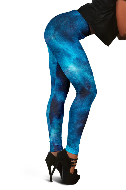 Blue Tie Dye Grunge Leggings