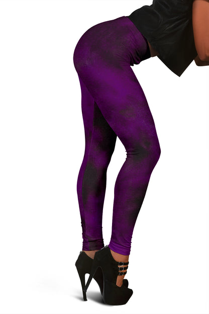 Purple Tie Dye Print Grunge Leggings