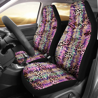 Pink Stripe Animal Print Car Seat Covers