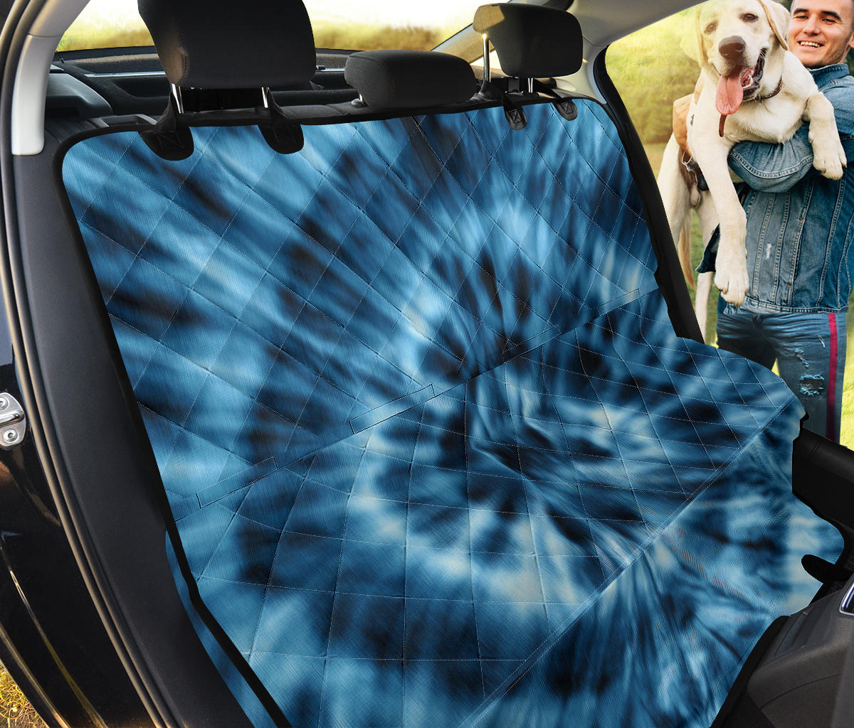 Blue Tie Dye Print Car Back Seat Pet Cover